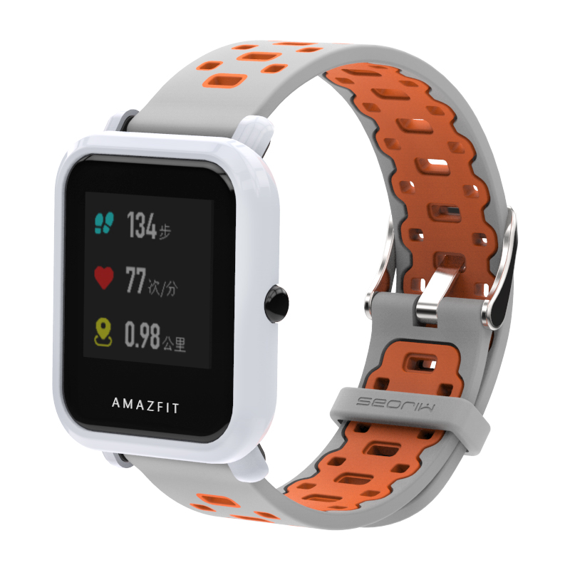 Funda para Huami Amazfit Bip Band, accesorios para reloj inteligente, marco Protector de PC, correa de muñeca de silicona para Amazfit Bip