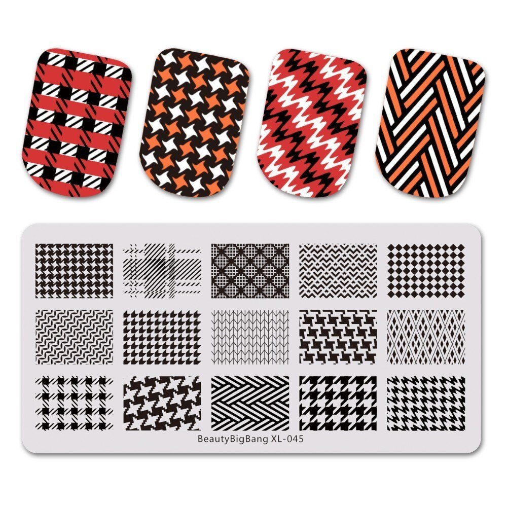 BeautyBigBang-láminas rectangulares para manicura Tema de otoño, estampador de uñas, 6x12cm: XL-045