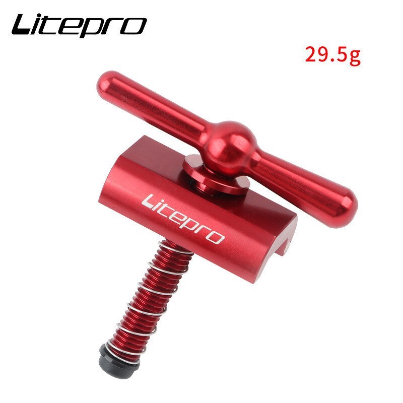 Litepro dobradiça braçadeira placa com ímã c fivela para brompton botão magnético c anodizado: red