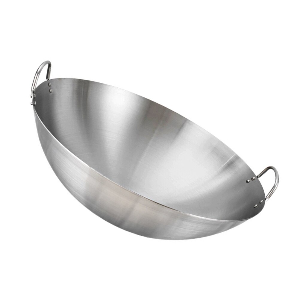 1pc Kitchen Frying Pan Practical Wok Cooking Pan Household Binaural Wok