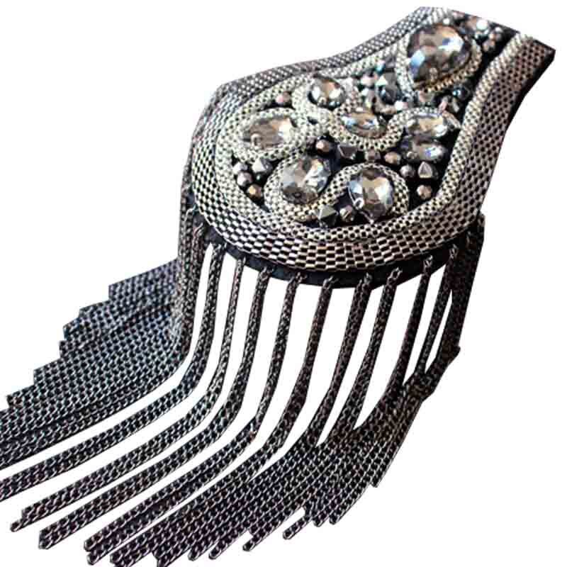 Handmade drill Tassel Chain Shoulder Board Badges Beads Fabric Metal Metal Cchain Epaulette