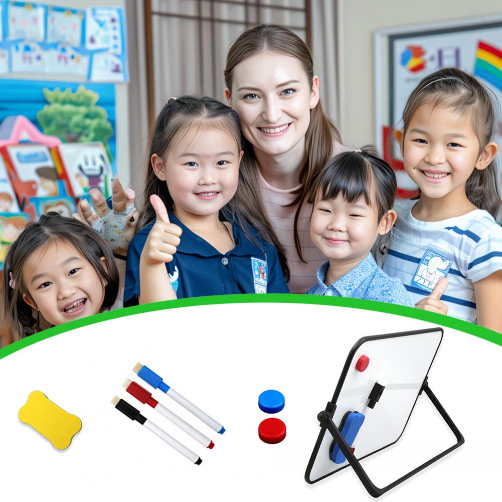 Magnetisch droog uitwisbaar bord met standaard Desktop Dubbelzijdig wit bord met markers Gummagneten voor kantoorschoolkinderen Tekenen