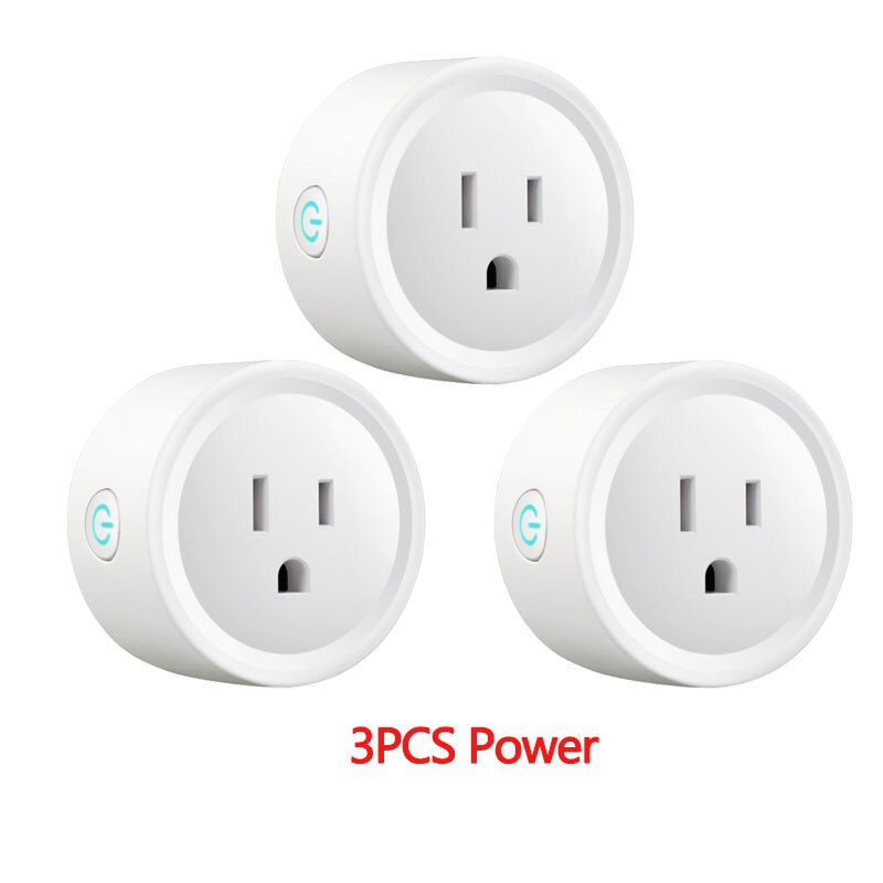 1/2/3PCS WiFi Smart Socket Remote Control Timer Switch Power Socket Outlet US Plug 10A Smart Home: 3PCS Power