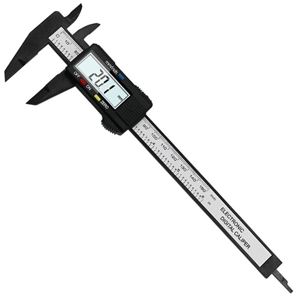 Les étriers numériques de Vernier mesurent 150mm 6 pouces LCD électronique jauge de Fiber de carbone instruments de mesure de hauteur micromètre: black