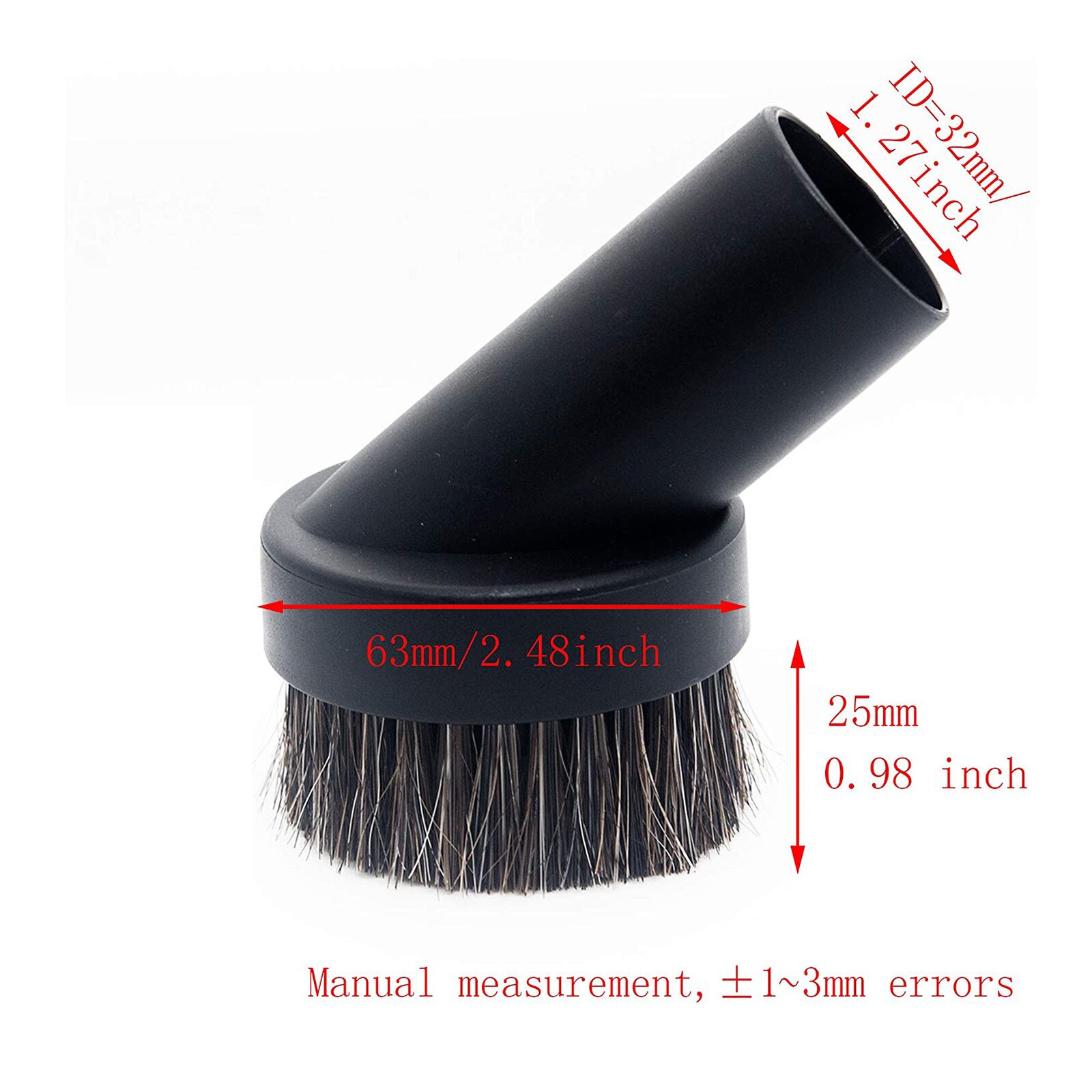 In Stock Vacuum Cleaner Sccessory Soft Brush 1.25Inch Round Horse Hair Dusting Brush Replace Soft Brush For Vacuum Cleaner