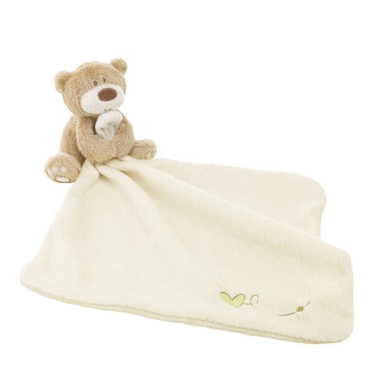 Baby Bär puppe beschwichtigen handtuch Baby ruhig tücher komfort plüsch schal speichel handtuch Baby schließen Spielzeug Handtuch Decke Niedliche Puppe: Weiß Handtuch