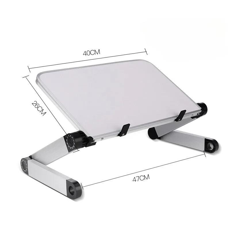 Soporte de mesa para ordenador, radiador de aluminio ajustable portátil, mesa ergonómica para ordenador portátil, soporte antideslizante plegable multifuncional: Blanco