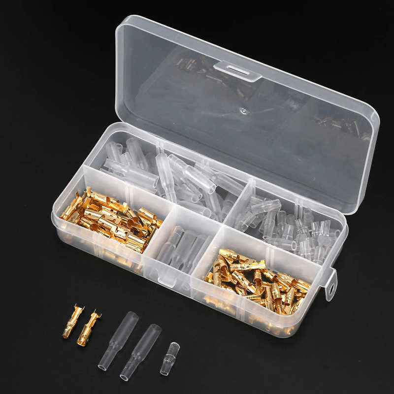 Wire Electrical Connectors 3.9mm Male Female Crimp Terminal Safe with Long Transparent Sheath Short Transparent Sheath for Wire