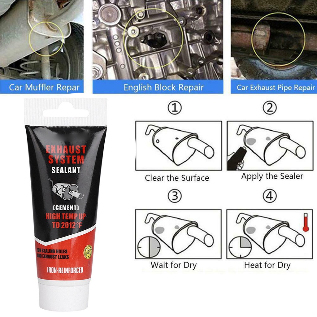 Car Exhaust System Pipe Repair Kit High Temperature Cement Crack Sealer Tailpipe Muffler Adhesive Sealant Hand Tool Sets #3