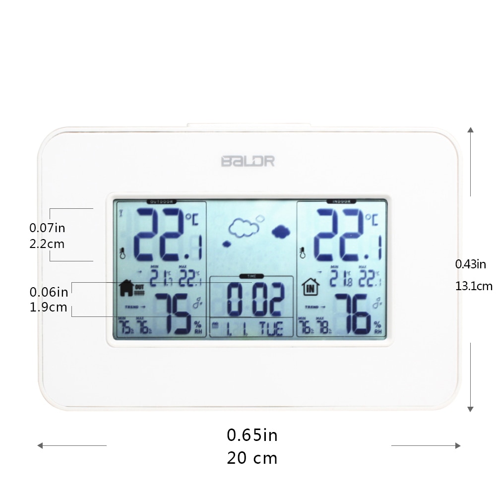 Baldr – capteur de température et humidité sans fil, affichage LCD, pour intérieur et extérieur, alarme, hygromètre numérique, thermomètre, Station météo