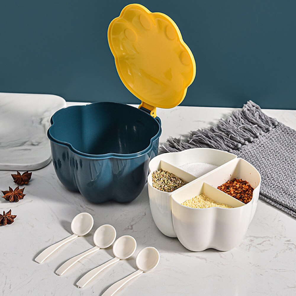 Caja de condimentos, lata de cocina para especias, lata de almacenamiento de sal, caja de especias para garra de gato, caja de almacenamiento
