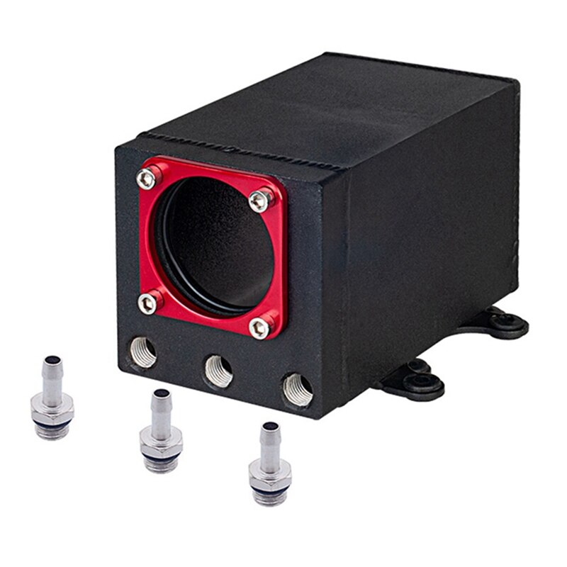 60mm External Fuel Pump Tank Racing Black Billet Aluminium Oil Catch Can Single Fuel Surge Tank: Default Title
