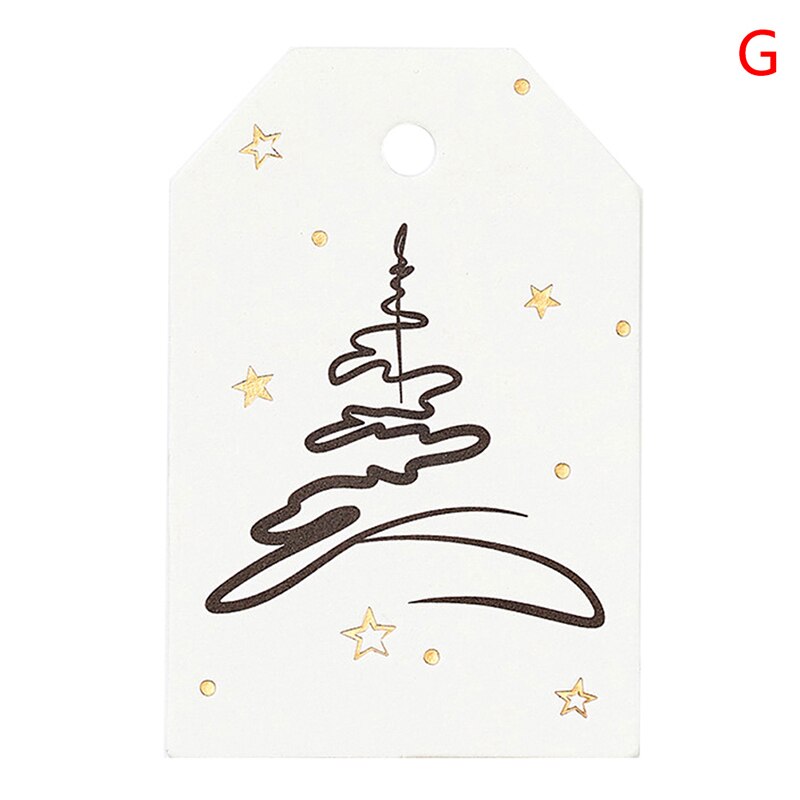 100Pcs Vrolijk Kerstfeest Diy Kraft Tags Etiketten Cadeaupapier Hang Tags Kerstman Papier Kaarten Xmas Party Supplies: G