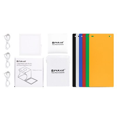 PULUZ Photography Light Box - 2 LED Panels - 19.5cm Area - Shadowless Bottom Light - Daylight 5600K: Softbox LED panel