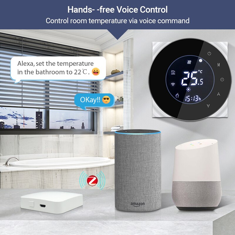 ZigBee Clever Thermostat Temperatur Regler Hub Erforderlich Wasser/Elektrische Boden Heizung Wasser/Gas Kessel Mit Alexa Google Hause