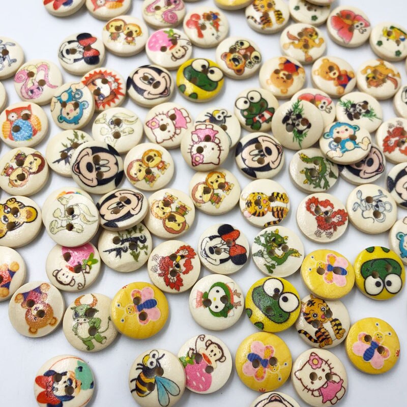 50PCs 2 Löcher Mixed Blume Tasten für Hand Handwerk Scrapbooking DIY Nähen Dekorative kinder Taste Kleidung WB526: Color 18