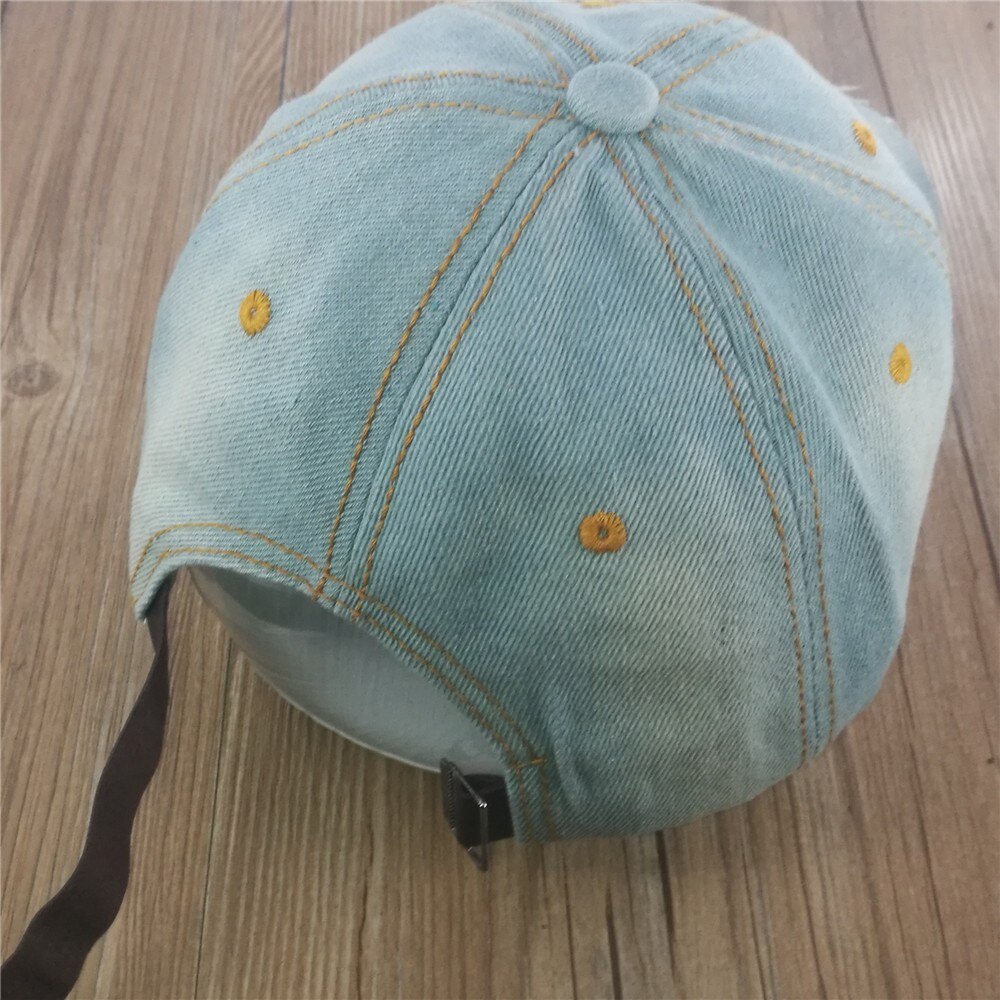 Vrouwen Eenvoudig Katoen Blauw Meisjes Denim Baseball Cap