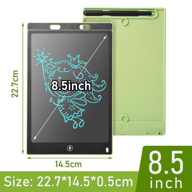 Electronic Drawing Board LCD Screen Writing Tablet Digital Graphic Drawing Electronic Handwriting Pad Board+Pen 8.5&#39;&#39; 12 inch: 8.5inch-green