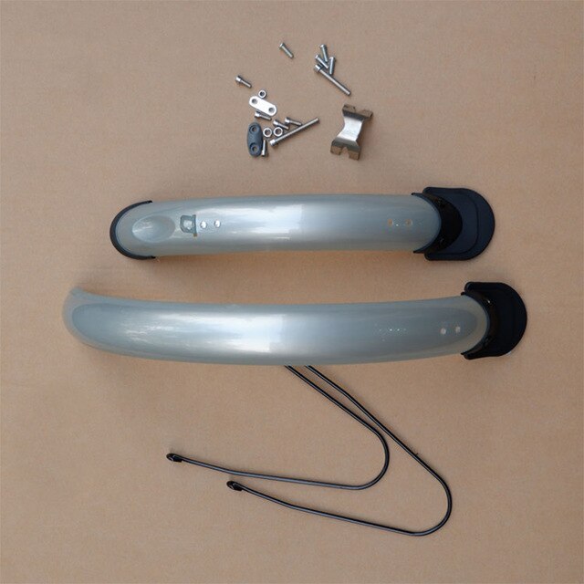 14 Inch 16 Inch 20 Inch Vouwfiets Modder Guard Fietsen Spatbord Voor Achter Fiets Spatbord Chrome Plastic Bmx Fiets accessoires: 16 V brake silver