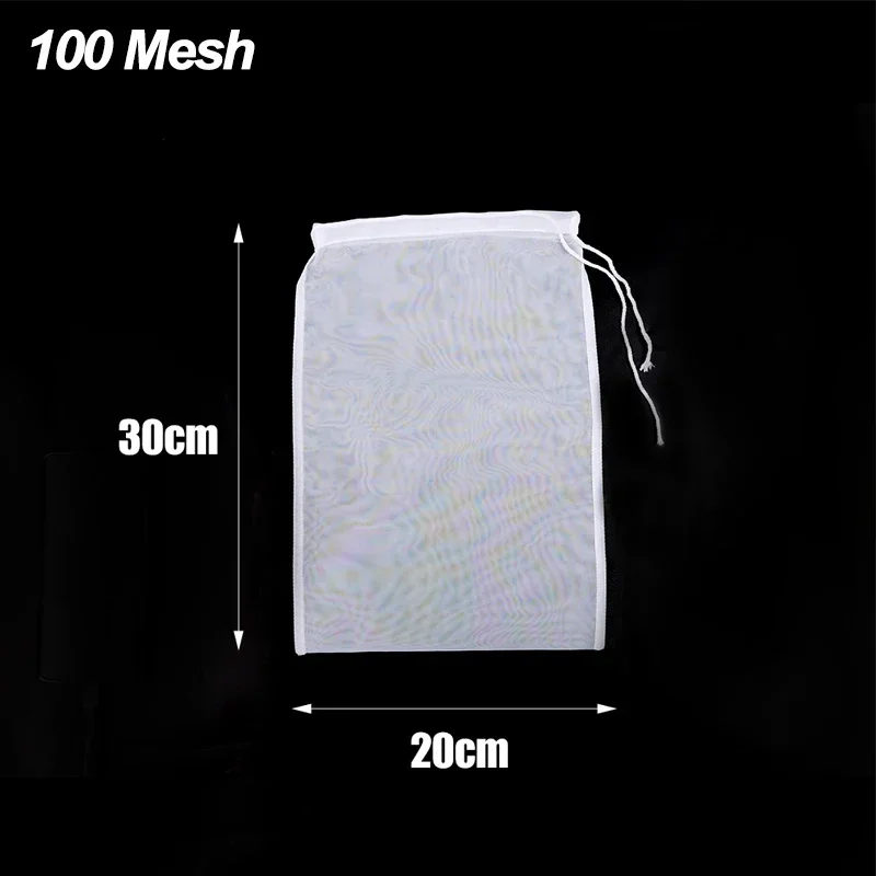 Bolsa de filtro de vino y leche de soja de 100 malla, bolsa de yogur para nueces, té, café, aceite, filtro de nailon, malla de red, coladores de alimentos reutilizables para cocina, bolsas de filtro: XS / Verde