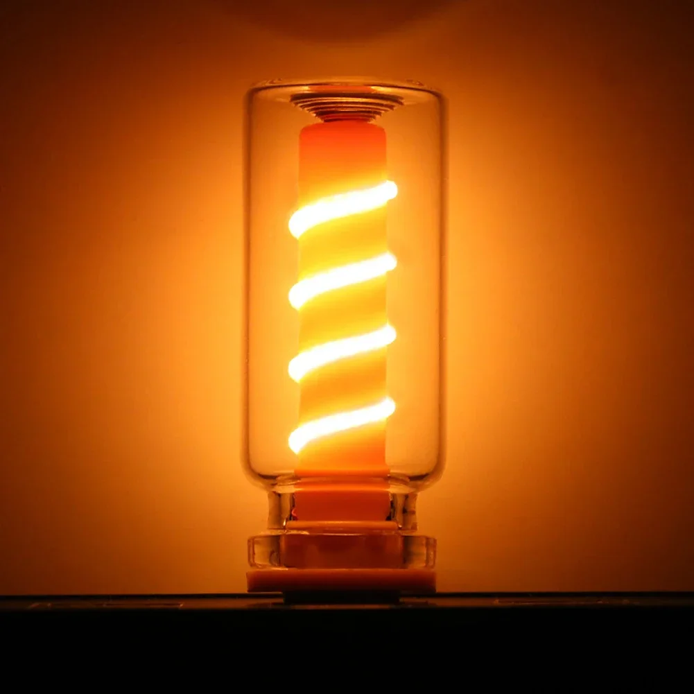 Bombilla LED USB con filamento en espiral, atenuación táctil, 5V, bombillas LED Retro, luz nocturna de 1W, iluminación LED decorativa incandescente para acampar, 1 ud.: YELLOW