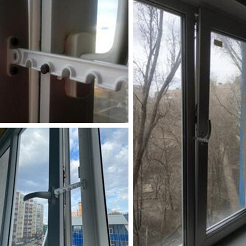 Window Limiter Latch Position Stopper Casement Wind Brace Home Security Door Windows Sash Lock Child Safety Protection
