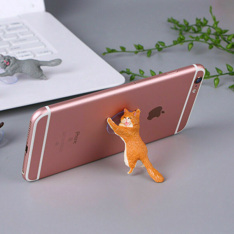 Portable Cute Cat Cell Phone Holder Tablets Desk Car Stand Mount Sucker Bracket