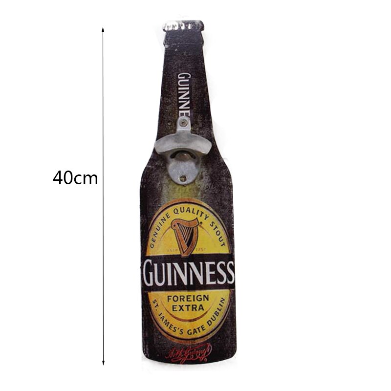 20/40cm Wooden Opener Wall Mounted Bottle Opener Beer Shape Wall Hanging Beer Opener Candy Bar Kitchen Tool