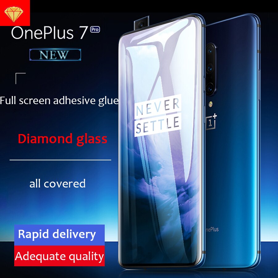 Vol Lijm Gehard Glas Screen Protector voor Oneplus 7T Pro 3D Gebogen Volledige Lijm Glas Voor Oneplus 7 Pro camera Glas Cover