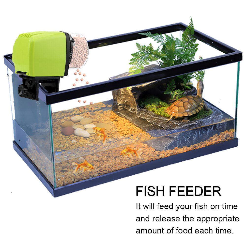 ITIMO Digital Display Fish Feeder Automatic Fish Feeder Timer Feeder Tools Fish Tank Aquarium Food Feeding Dispenser Tool