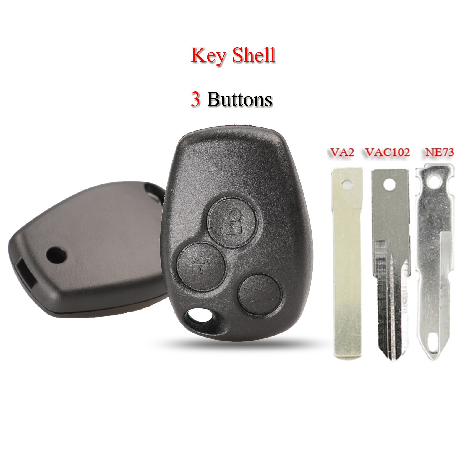 Kutery Car Key Shell For Renault Trafic Vivaro Duster Logan Fluence Clio Sande Megane 3Buttons Replacement Remote Key Case Cover