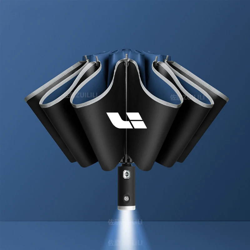 Parasol automático plegable a prueba de viento para coche, sombrilla IDEAL para llevar Li Auto One L6 L7 L8 L9 MEGA, accesorios interiores automotrices: Azul
