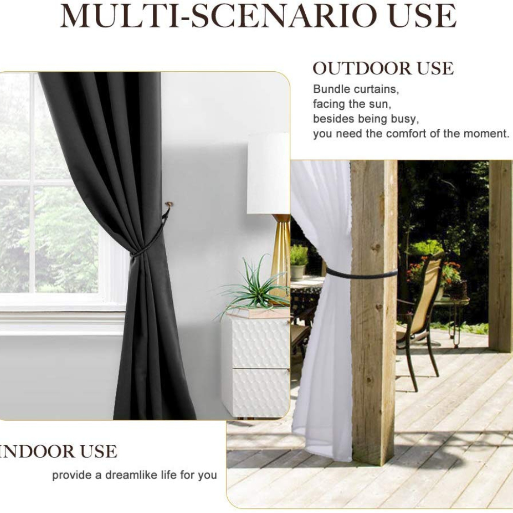 NICETOWN 1pc Curtains Buckles Tie Rope Solid Color Tieback Holder Clips Rope Home Decor Curtain Decorative Accessories