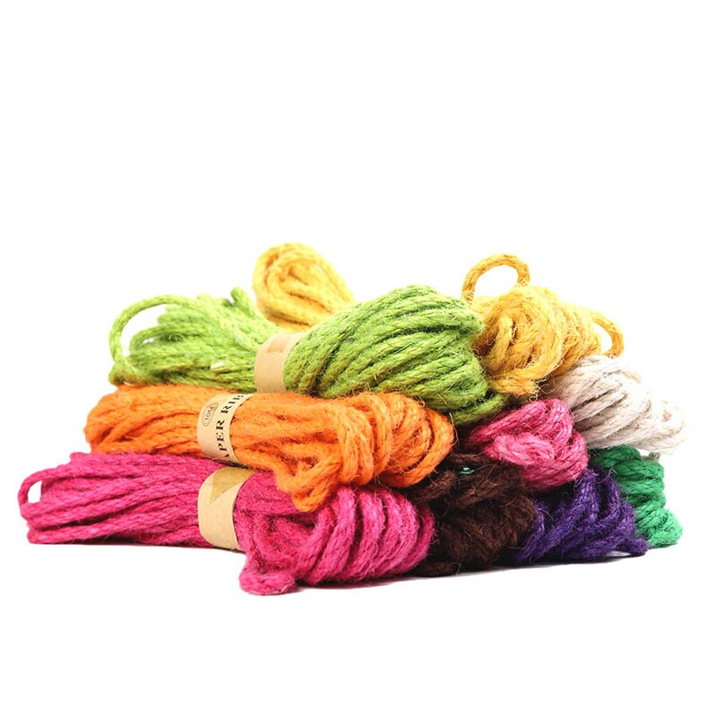 5m/ ruller håndværk hessian hamp reb strik sejlgarn papir originalitet gør-det-selv bryllup fest festival dekoration snor snor wrap