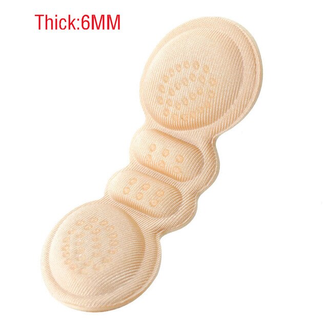 High-heel Insoles, Butterfly-shaped Adjustable Heel Lining Protection Patch, Heel Pad, Foot Care Non-slip Heel Pad 1 Pair: Beige Thick 6mm