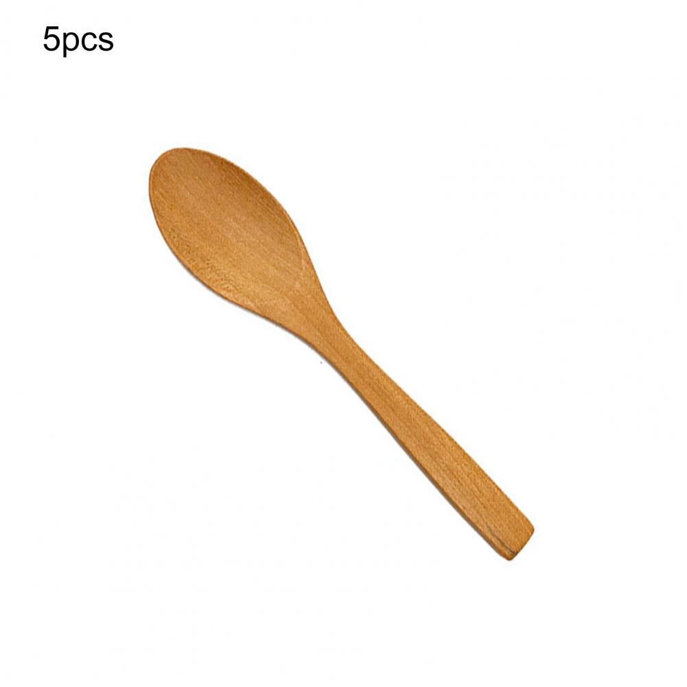 Wooden Spoon Bamboo Kitchen Cooking Utensil Tool Soup Teaspoon Catering For Kicthen Wooden Spoon: 4