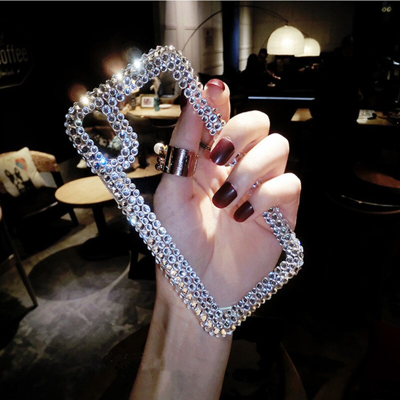 Voor Iphone 12 Pro Max 11pro Xs Max Xr Xs Handgemaakte Luxe Crystal Diamond Bling 3D Clear Rhinestone Cover Coque telefon Killifi