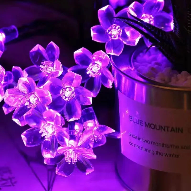 5/7/12M Solar-LED-Licht für den Außenbereich, Gartendekoration, Kirschlichter, wasserdicht, solarbetrieben, Terrassenlicht für Gartenparty, Weihnachten