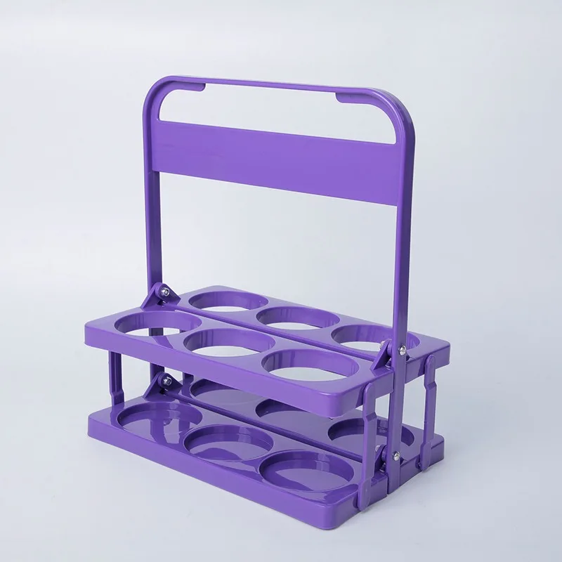 Support à bière pliable en plastique Portable, organisateur de tasses Durable, casier à vin, porte-bouteille de bière, panier à boissons, support à Cocktail réutilisable: BEIGE