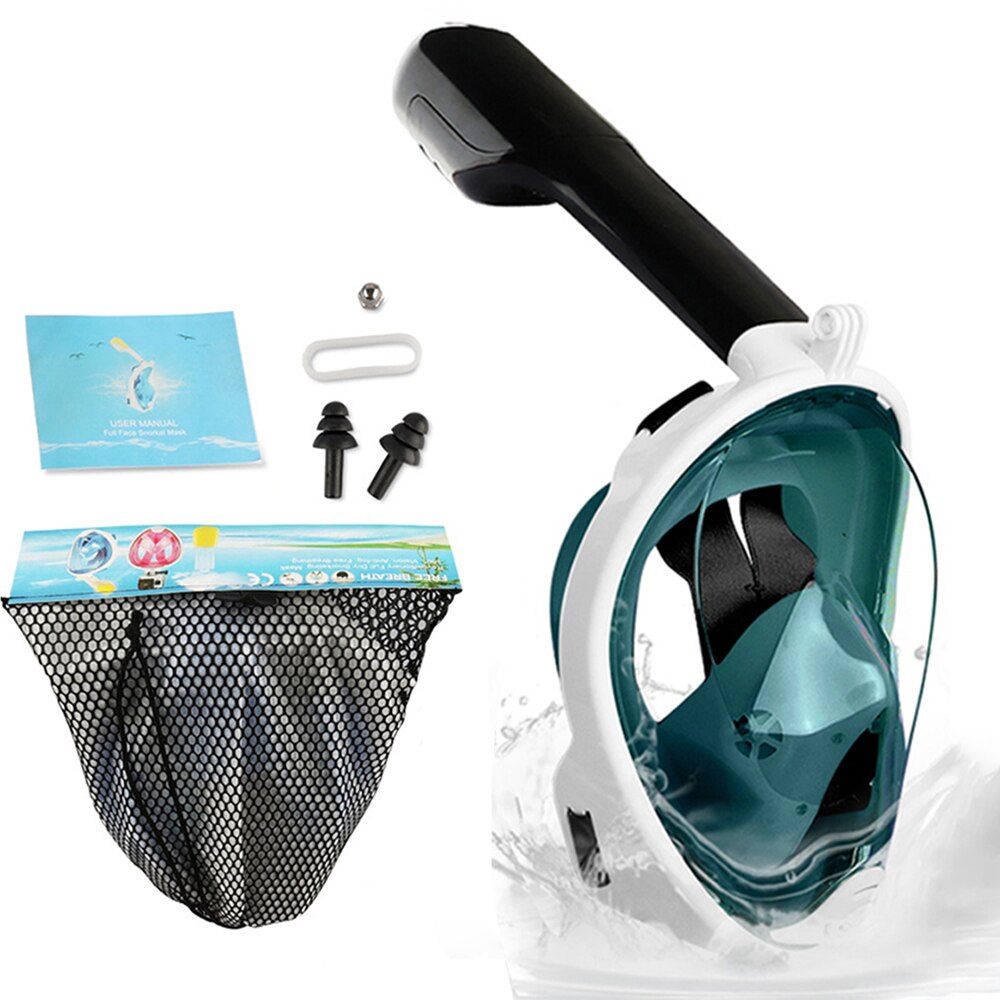 volle Gesicht Scuba Tauchen Maske Anti Fog Goggles mit Kamera Montieren Unterwasser Weiten Blick Schnorchel Schwimmen maske für Erwachsene jugend: 3A