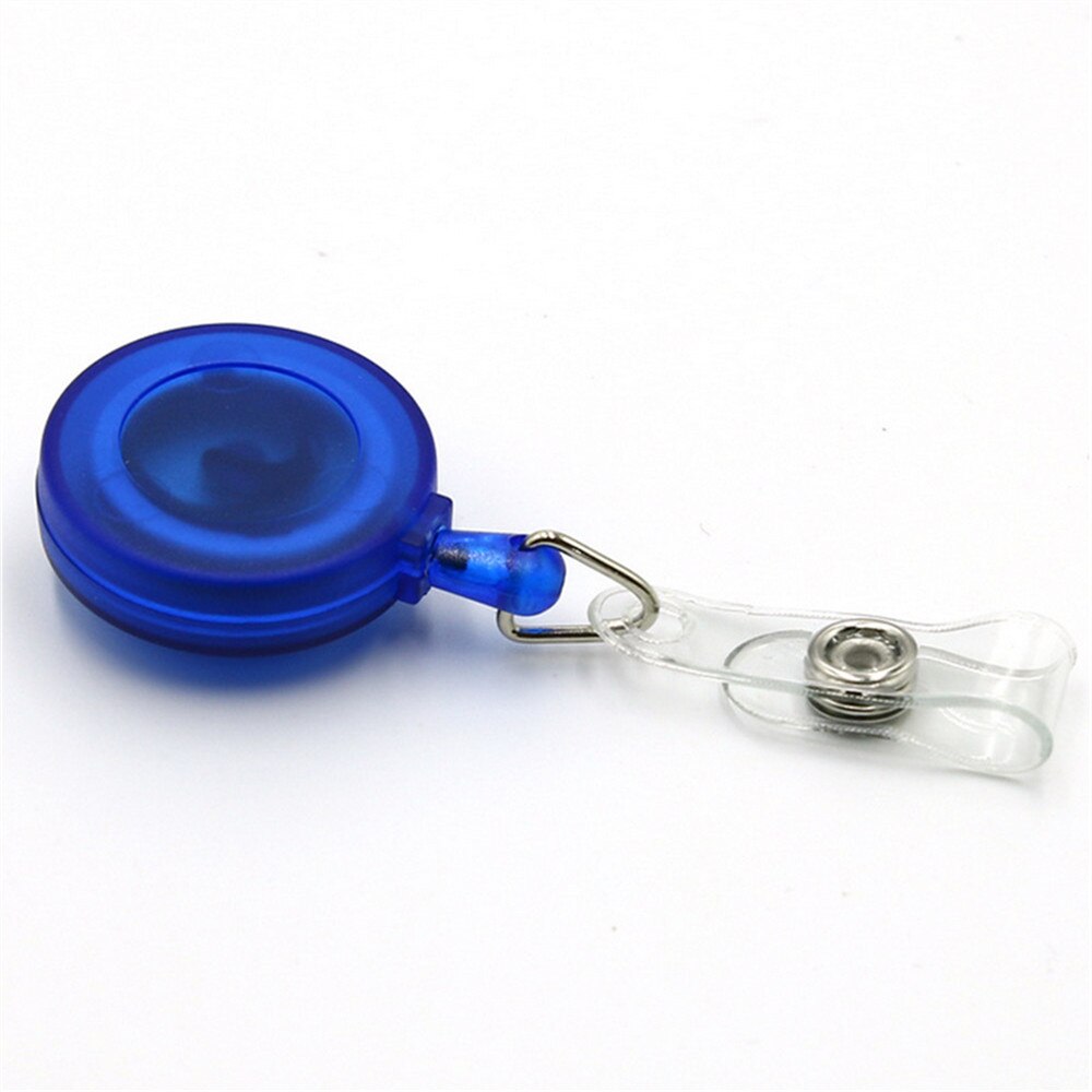 Matte Retractable Pull Badge ID Lanyard Name Tag Card Badge Holder Reels Key Ring Chain Clips School student office: Navy Blue