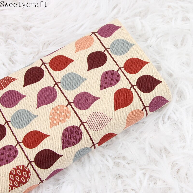 Tela de algodón de 110x45cm de grosor, tejido con estampado de hojas para manualidades, tejido hecho a mano para coser bolsas, Material de mosaico, accesorios textiles para el hogar