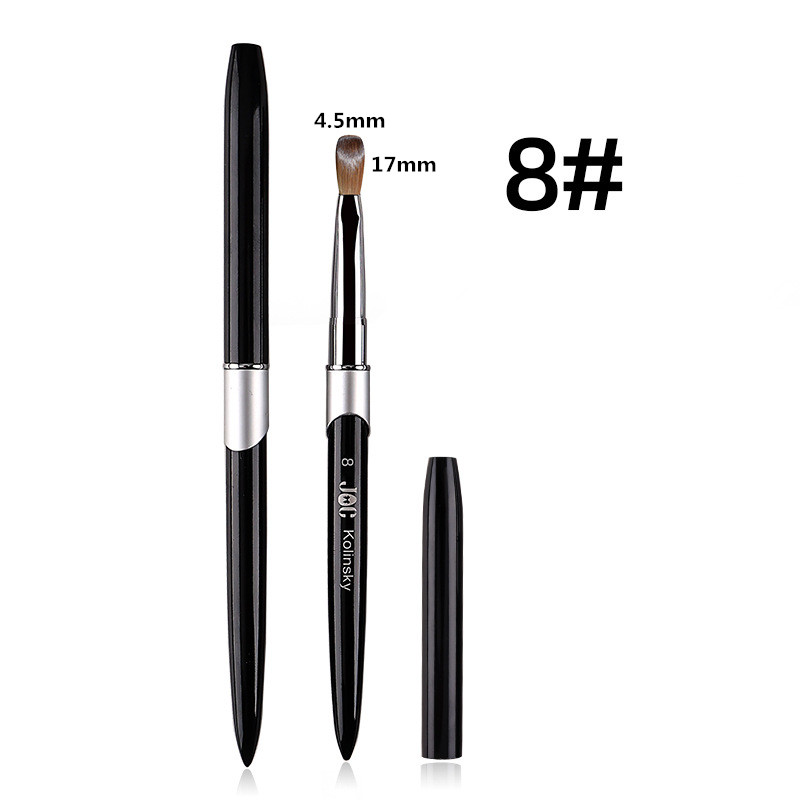 1PC Pędzel do paznokci akrylowych Kolinsky Sable Pędzel do akrylu UV Gel Carving Pen Brush Liquid Powder DIY Nail Drawing: Ciemny Khaki