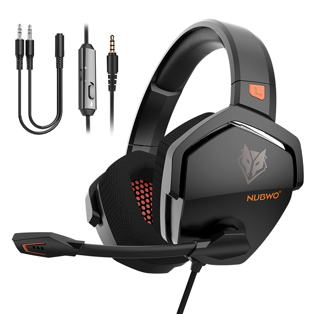 NUBWO N16 Over Ear gamingowy zestaw słuchawkowy z redukcją szumów słuchawki z mikrofonem 3.5mm przewodowa gra słuchawki na PS4 komputer Laptop