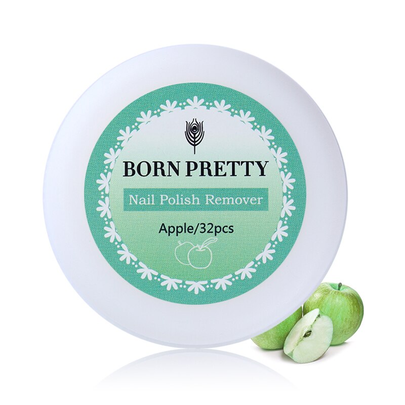 Geboren Pretty Professionele Nagellak Remover Pads Draagbare Vochtig Nat Papier Smaak Nail Art Varnish Snelle Remover Gereedschap 32 Stks/doos: Apple