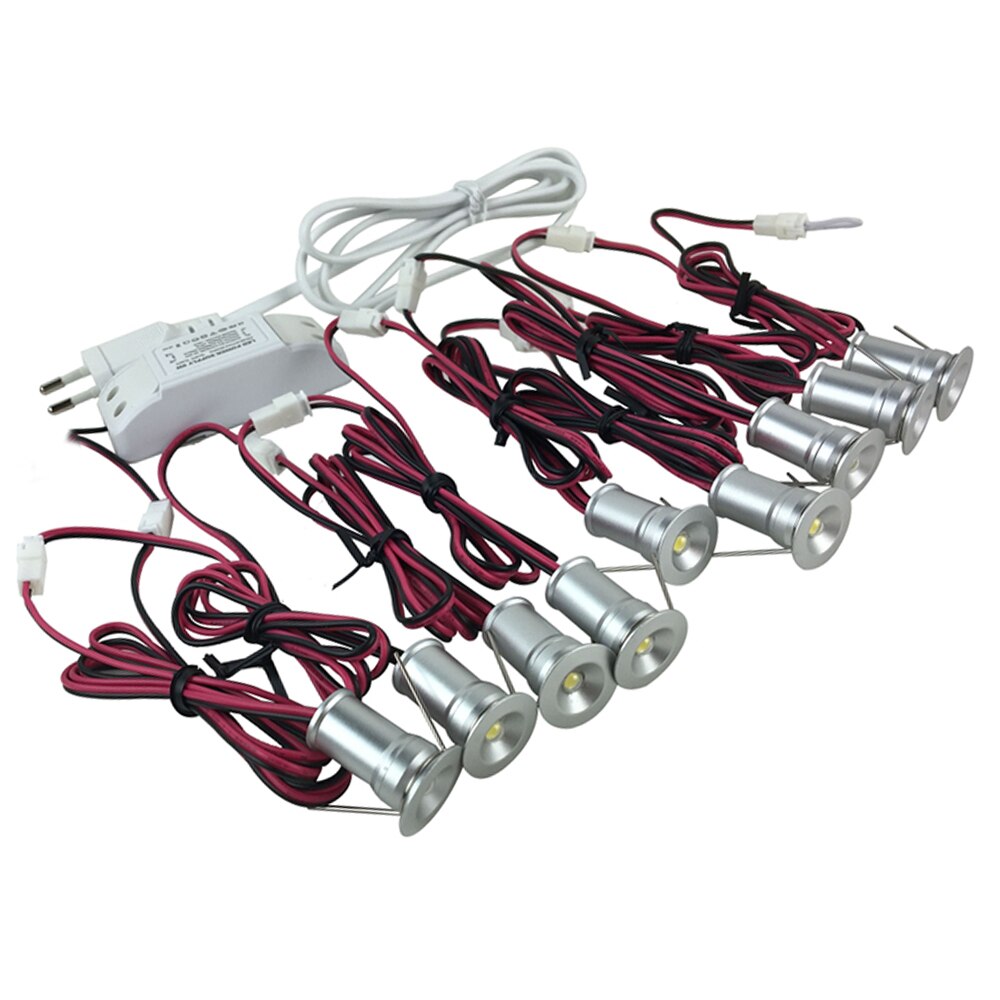 1W Mini Led Ceiling Downlight 15mm Cutout Recessed Spotlight 120D AC85-277V Driver Indoor Cabinet Lighting Small Spot 9pcs/set