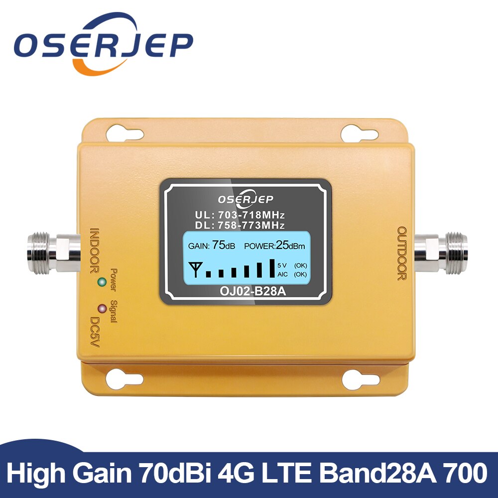 Lte 700Mhz Cellulaire Versterker B28A 700 Lte 4G Signaal Booster Repeater Lcd Display Mobiele Signaal Versterker Cellular Repeater