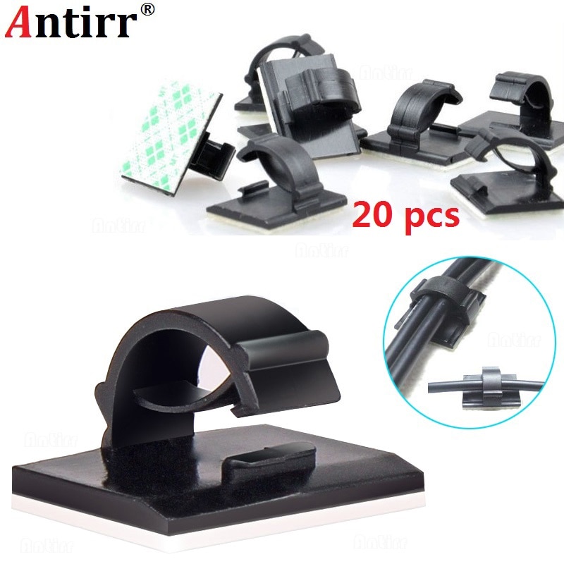 20 piezas-organizador de sujetadores para cables de coche, gancho de carga de Cable, Clip de Cable, soporte de sujeción de pared, gestión