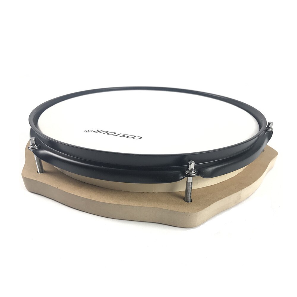 Tambour en caoutchouc en bois de 12 pouces, pour débutant, entraînement, support pour tampons et baguettes pour Instruments à Percussion