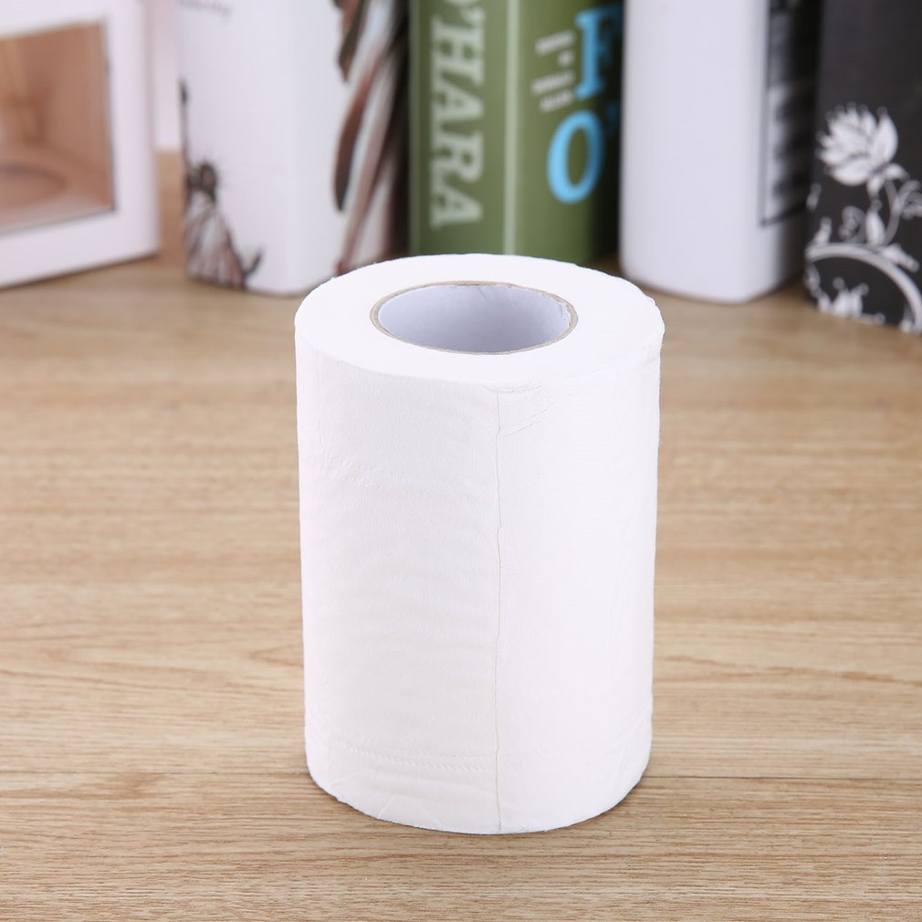 1 Roll Natural Paper Towels Portable Toilet Paper for Office for Family Restaurant English Packaging